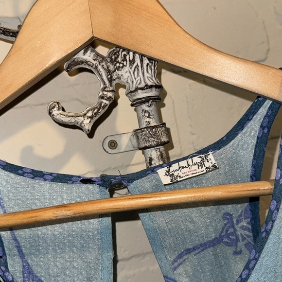 Free People Floral Dress medium rayon boho hippie bohemian like you slip - Picture 3 of 5